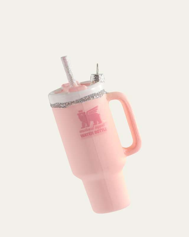 Beverage Tumbler Pink Christmas Ornament